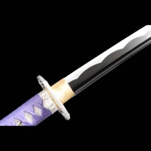 Handmade Japanese Samurai Katana Sword Carbon Steel Full Tang Blade Grinding Hamon White Saya