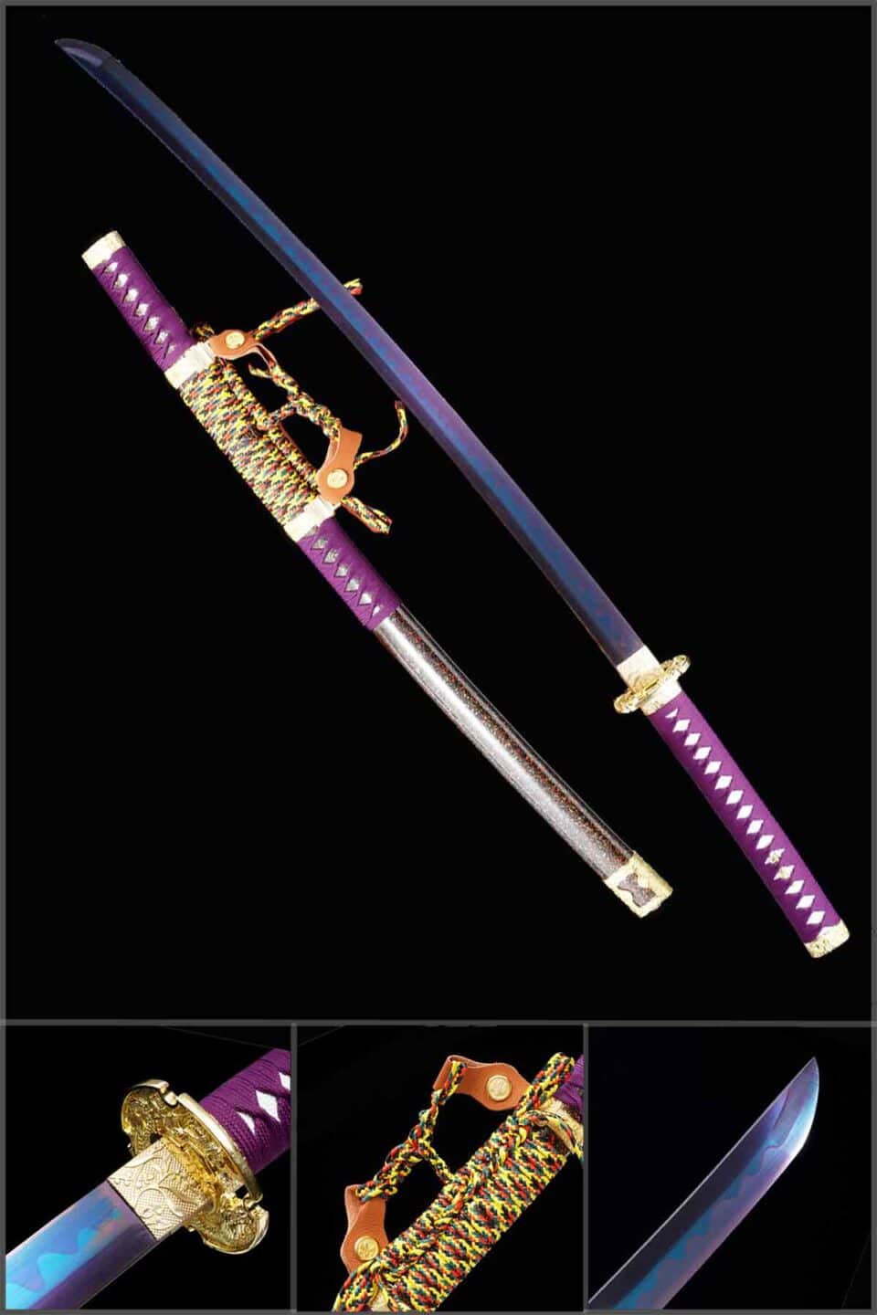 Handmade Japanese Samurai Katana T Steel Blade Clay Tempered With Hamon