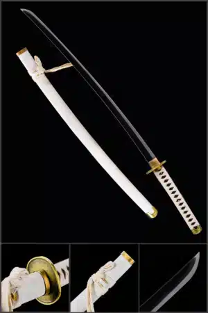 Anime Katana One Piece Roronoa Zoros Wado Ichimonji Sword Handmade Carbon Steel White Jpg