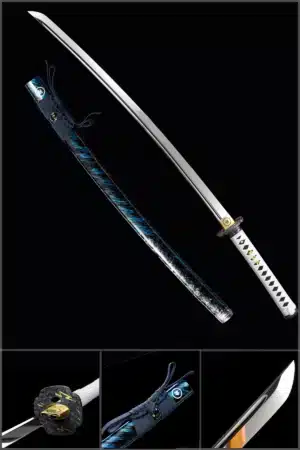 Ghost Of Tsushima Short Katana Handmade Game Sword Hand Polished Spring Steel Blade Copper Alloy