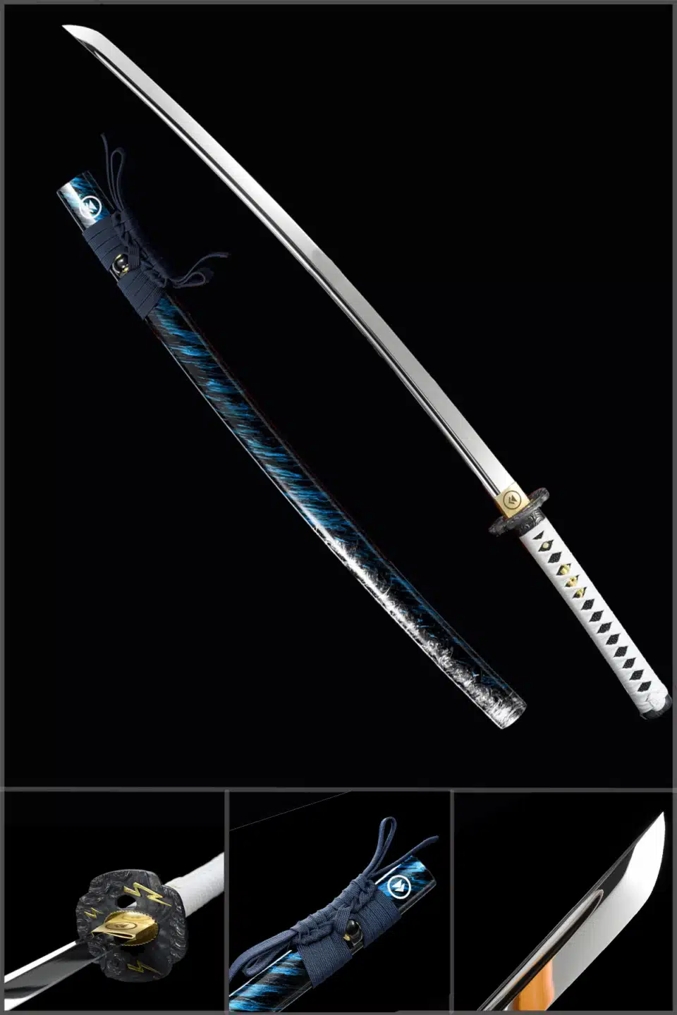 Ghost Of Tsushima Short Katana Handmade Game Sword Hand Polished Spring Steel Blade Copper Alloy