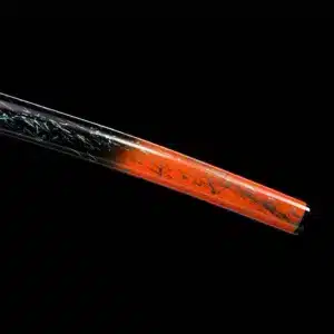 Handmade Japanese Katana Sword Carbon Steel Blade Full Tang With Grinding Hamon Stripe Orange Scabbard