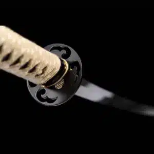 Handmade Japanese Katana Sword Spring Steel Black Blade With Black Scabbard Alloy Fitting