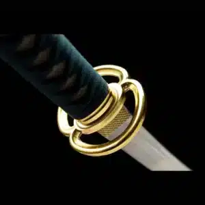 Handmade Japanese Katana Sword Spring Steel Blade Full Tang With Bo Hi Gold Tusba Yellow Scabbard