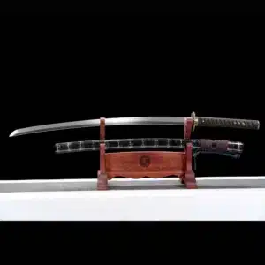 Handmade Japanese Katana Sword Spring Steel Blade Mirror Polishing Full Tang With Brown Scabbard