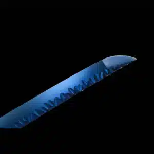 Handmade Japanese Katana Sword Blue Baked Patter Steel Bladefull Tang Blue Scabbard