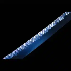 Handmade Japanese Katana Sword Blue Baked Patter Steel Bladefull Tang Blue Scabbard