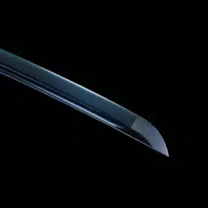 Handmade Japanese Katana Sword Blue Baked Patter Steel Bladefull Tang White Scabbard