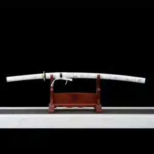 Handmade Japanese Katana Sword Patter Steel Blade With Bo Hiwhite Handle White Scabbard