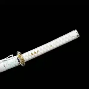 Handmade Japanese Katana Sword Patter Steel Blade With Bo Hiwhite Handle White Scabbard