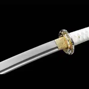 Handmade Japanese Katana Sword Patter Steel Blade With Bo Hiwhite Handle White Scabbard