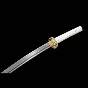 Handmade Japanese Katana Sword Patter Steel Blade With Bo Hiwhite Handle White Scabbard