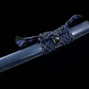 Handmade Japanese Katana Sword Pattern Steel Blade Full Tang Blue Baked Blue Scabbard