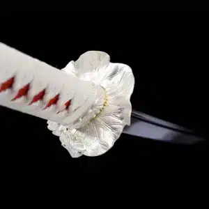 Handmade Japanese Samurai Katana Carbon Steel Blade Blue Baked Full Tang Pink Saya