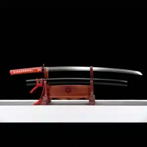 Handmade Japanese Samurai Katana Spring Steel Blade Clay Tempered With Black Saya Alloy Fitting