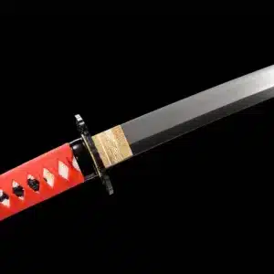 Handmade Japanese Samurai Katana Spring Steel Blade Clay Tempered With Black Saya Alloy Fitting