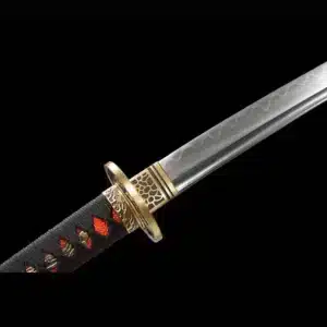 Handmade Japanese Samurai Katana Folded Steel Blade Bo Hi Painted Saya Full Tang Copper Tsuba