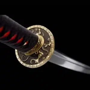 Handmade Japanese Samurai Katana Folded Steel Blade Bo Hi Painted Saya Full Tang Copper Tsuba