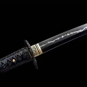 Handmade Japanese Samurai Katana High Manganese Steel Lighting Line Painted Blade Saya Full Tang