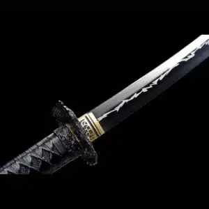 Handmade Japanese Samurai Katana High Manganese Steel Lighting Line Painted Blade Saya Full Tang