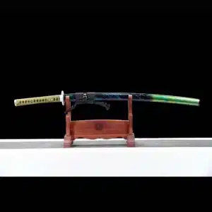 Handmade Japanese Samurai Katana Patter Steel Blade Clay Tempered Grinding Hamon Mixed Color Saya