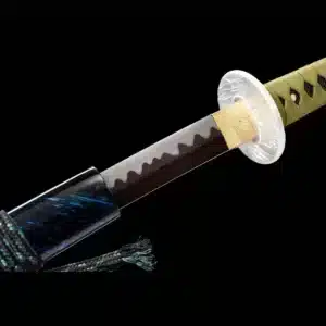 Handmade Japanese Samurai Katana Patter Steel Blade Clay Tempered Grinding Hamon Mixed Color Saya