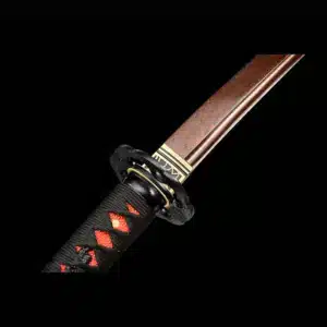 Handmade Japanese Samurai Katana Pattern Steel Red Blade With Bo Hi Purple Saya