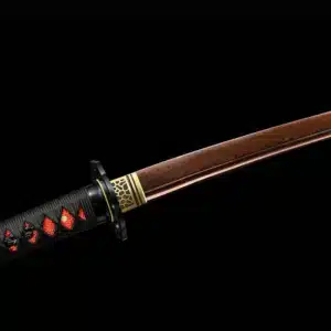 Handmade Japanese Samurai Katana Pattern Steel Red Blade With Bo Hi Purple Saya