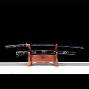 Handmade Japanese Samurai Katana Sword Carbon Steel Blue Blade Dragon Pattern Battle Ready