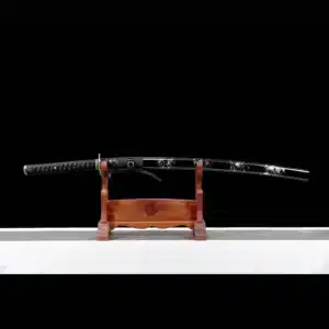 Handmade Japanese Samurai Katana Sword Carbon Steel Blue Blade Dragon Pattern Battle Ready