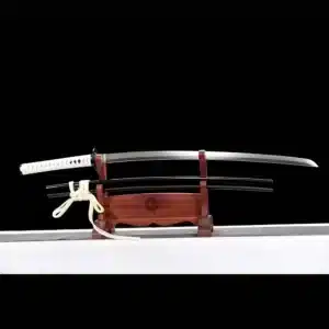 Handmade Japanese Samurai Katana Sword Spring Steel Blade Full Tang Mirror Polished Black Saya