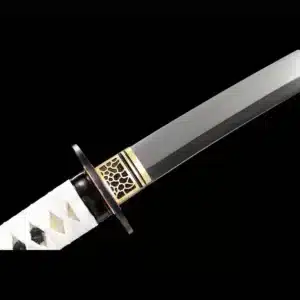 Handmade Japanese Samurai Katana Sword Spring Steel Blade Full Tang Mirror Polished Black Saya