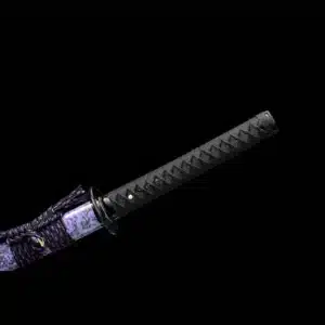 Handmade Japanese Samurai Katana Sword Spring Steel Blade Full Tang With Bo Hi Purple Saya