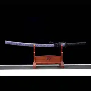 Handmade Japanese Samurai Katana Sword Spring Steel Blade Full Tang With Bo Hi Purple Saya