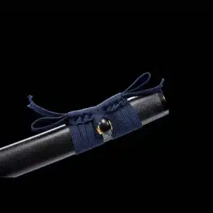 Handmade Japanese Samurai Katana Sword Spring Steel Full Tang Blue Baked With Black Scabbard