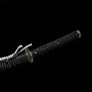 Handmade Japanese Samurai Katana Sword Spring Steel Red Blade Full Tang Black Saya