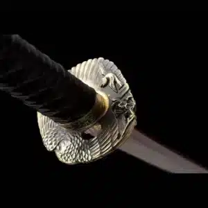 Handmade Japanese Samurai Katana Sword Spring Steel Red Blade Full Tang Black Saya