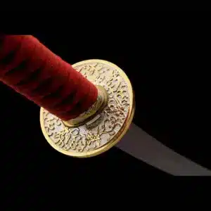 Handmade Japanese Samurai Katana Sword Spring Steel Red Blade Full Tang With Red Saya