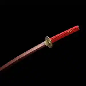 Handmade Japanese Samurai Katana Sword Spring Steel Red Blade Full Tang With Red Saya