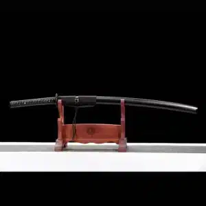 Handmade Japanese Samurai Katana Sword Darth Vader Spring Steel Black Blade Full Tang With Bo Hi Black Saya