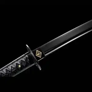 Handmade Japanese Samurai Katana Sword Darth Vader Spring Steel Black Blade Full Tang With Bo Hi Black Saya