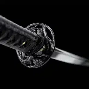 Handmade Japanese Samurai Katana Sword Darth Vader Spring Steel Black Blade Full Tang With Bo Hi Black Saya