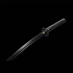 Handmade Japanese Samurai Katana Sword Darth Vader Spring Steel Black Blade Full Tang With Bo Hi Black Saya