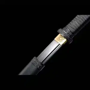 Handmade Japanese Samurai Katana Sword High Manganese Steel Black Blade Full Tang With Pu Wrap Scabbard