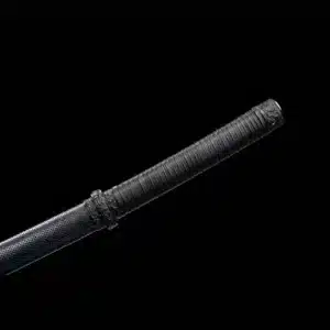 Handmade Japanese Samurai Katana Sword High Manganese Steel Black Blade Full Tang With Pu Wrap Scabbard