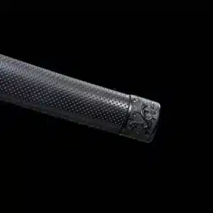 Handmade Japanese Samurai Katana Sword High Manganese Steel Black Blade Full Tang With Pu Wrap Scabbard