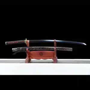 Handmade Japanese Samurai Katana Sword High Manganese Steel Blade Blue Baked Full Tang Multi Colored Saya