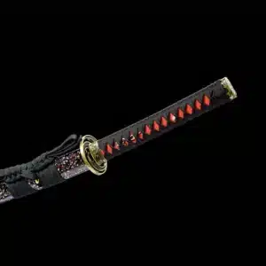 Handmade Japanese Samurai Katana Sword High Manganese Steel Blade Blue Baked Full Tang Multi Colored Saya