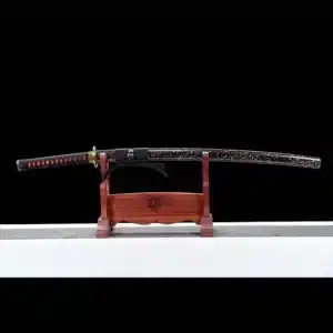 Handmade Japanese Samurai Katana Sword High Manganese Steel Blade Blue Baked Full Tang Multi Colored Saya