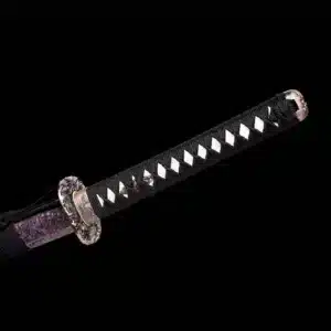 Handmade Japanese Samurai Katana Sword High Manganese Steel Blade Full Tang Mirror Polished Purple Saya